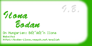ilona bodan business card